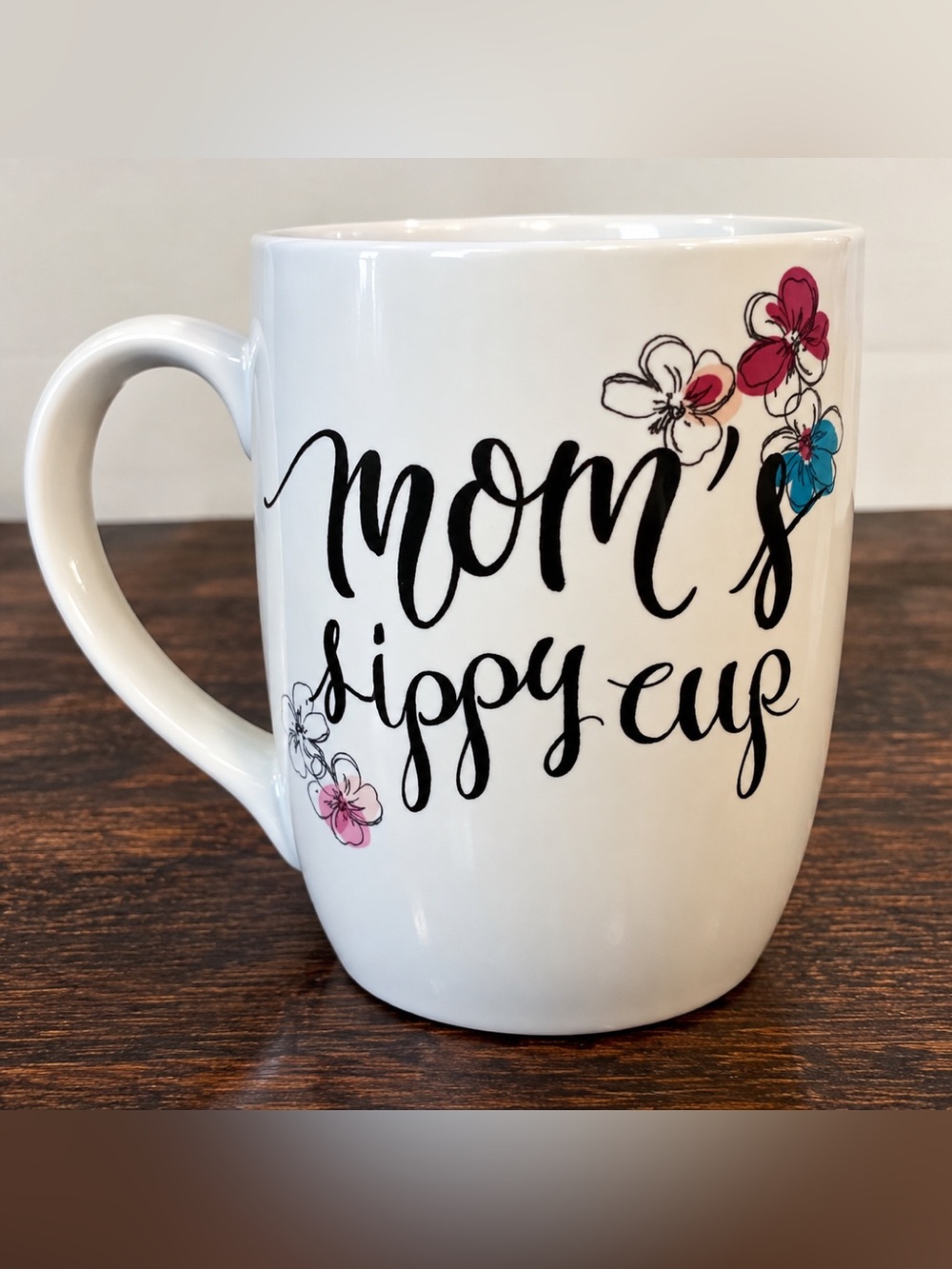 Mom’s Sippy Cup 14 oz Floral Ceramic Coffee Mug